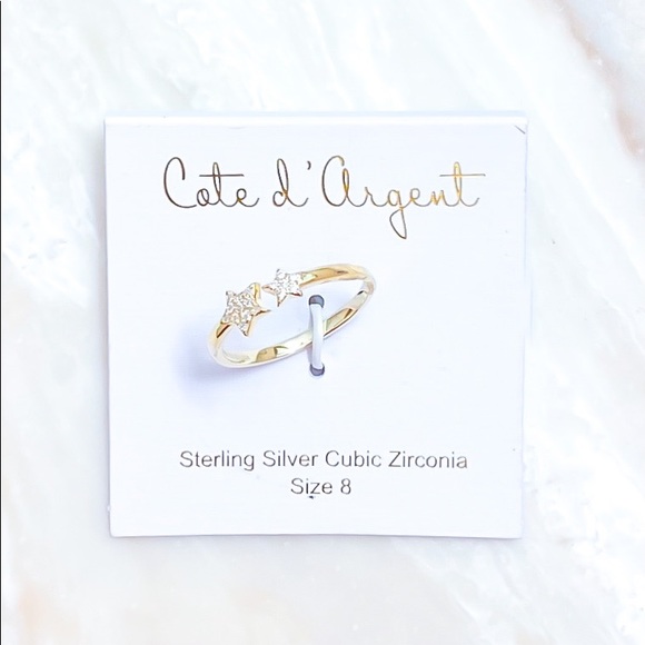 Cote D Argent CZ GP 925 Star Ring - Picture 1 of 4